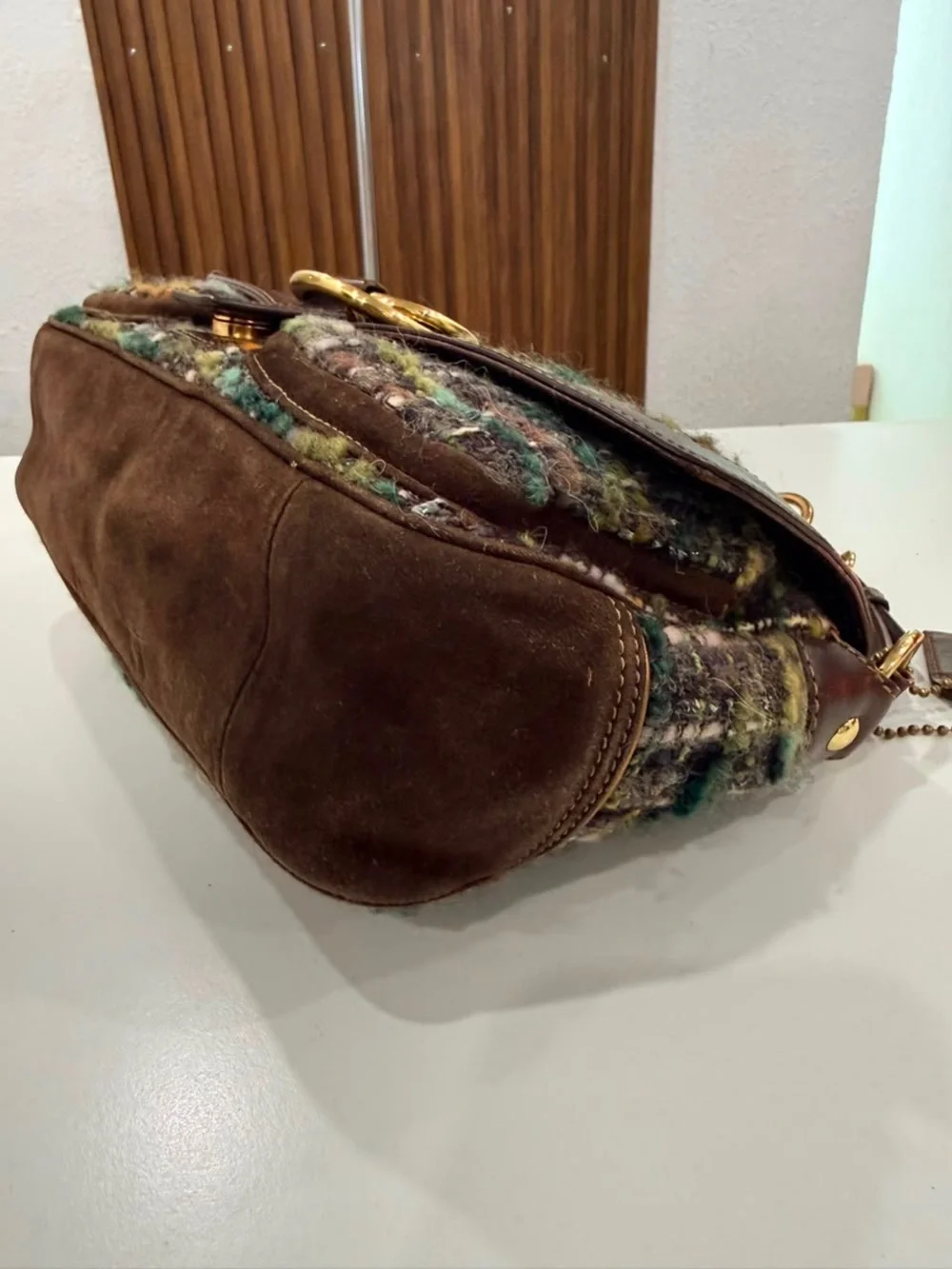 RARE Vintage Coach Leather Tweed Soho Multicolor Shoulder Bag Purse Y2K #8F18